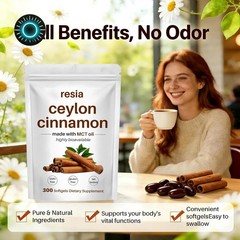 RESIA Ceylon Cinnamon Softgels with MCT Oil Herbal Cinnamon Extract for Dail…