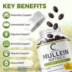 1-5X Mullein Leaf Extract , Support Lung Cleanse Respiratory ,120 Capsules