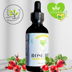 Rose Hips Non-Alcohol Extract Tincture Organic Liquid Herbal Drops 2oz Body Skin