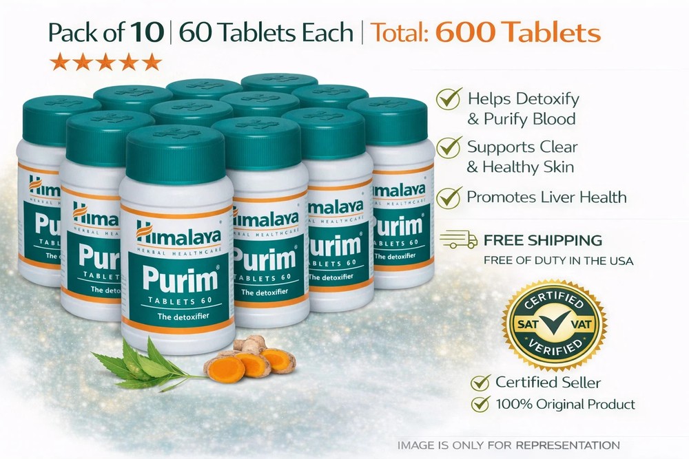 Himalaya Purim Tablets 60 Tablets Each | Acne & Skin Support Pack of 10
