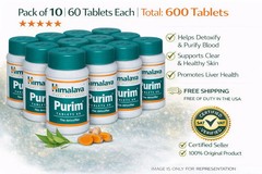 Himalaya Purim Tablets 60 Tablets Each | Acne & Skin Support Pack of 10