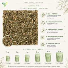Organic Agrimony Herb & Powder Leaf | Whole Herb 1oz/4oz/8oz Natural Detox