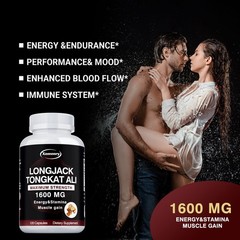 Longjack Tongkat 120pcs- Testosterone Booster, Energy & Endurance,Muscle Health