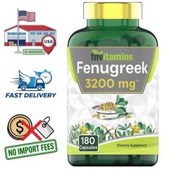 Fenugreek Extracto de Semilla en Polvo 3200mg 180 Cápsulas | 6 Meses