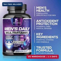 Multivitamin for Men Vitamin A, C, D, E, Zinc, Calcium, Multivitamins for Immune