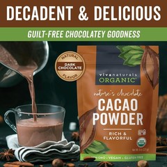 8 oz Organic Cacao Powder – Keto, & Gluten-Free Dark Chocolate