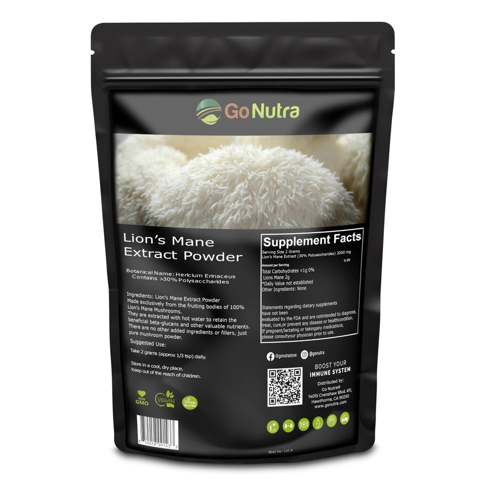 Lion’s Mane Mushroom Powder Organic | Lions Mane Extract Pure | 16 Ounce