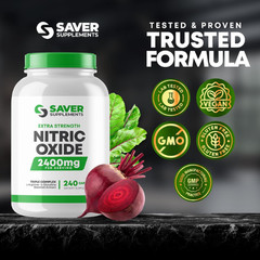 Nitric Oxide Booster Supplement – L-Arginine, L-Citrulline 2400mg – 240 Capsules