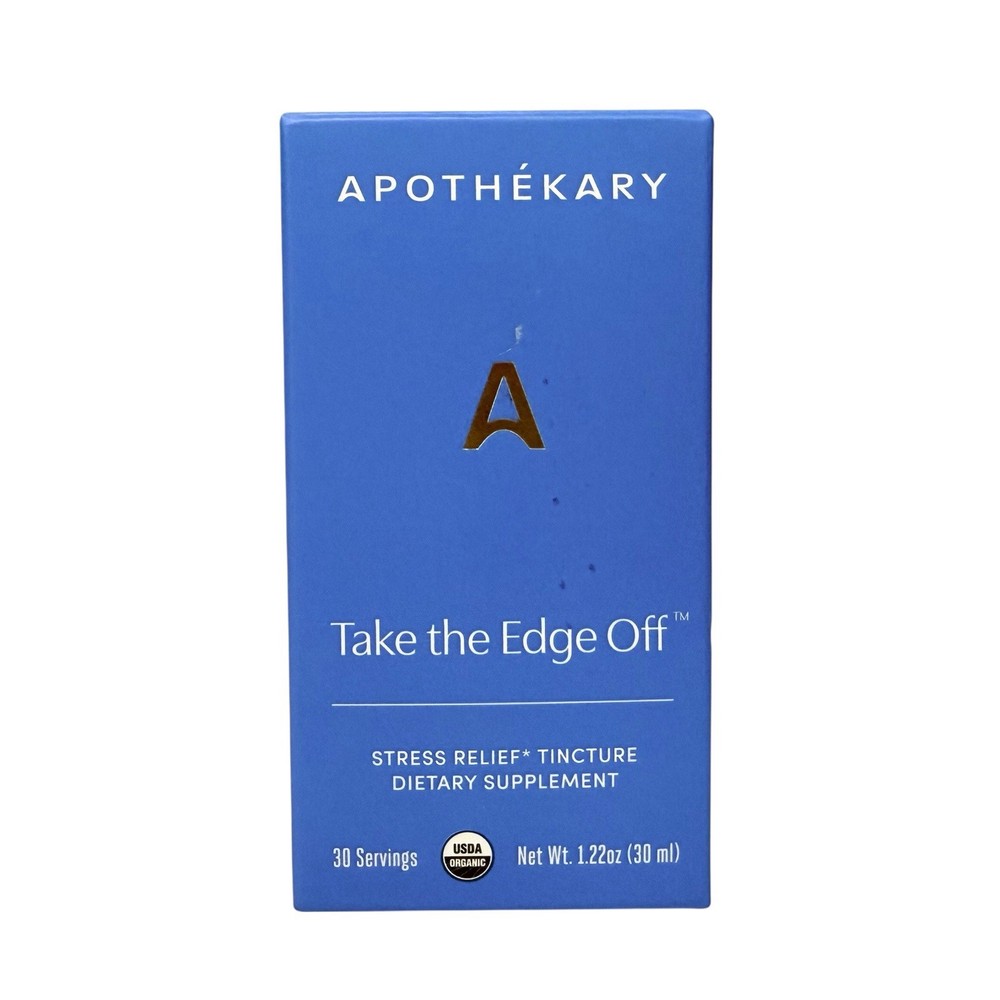 Apothekary Take the Edge Off Stress Relief Tincture 1.22 oz 30 Servings Exp 3/27