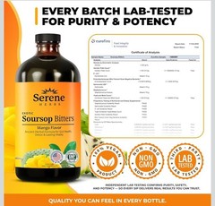 Serene Herbs Soursop Bitters Liquid with Soursop Leaves Gut Cleanse,Detox 04/28