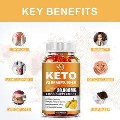 Keto ACV Gummies – 20000 MG BHB Weight Loss Fat Burner Appetite Suppressant