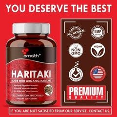 Organic Haritaki Terminalia Chebula Powder Bibhitaki Harad 1500mg 120 Capsules