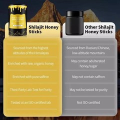 Professional Pure Himalayan Shilajit Honey Sticks, Purer, More Organic, Sweeter