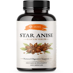 Star Anise Capsules 800mg Illicium Verum Digestive Support Herbal Supplement 100