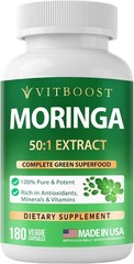 VITBOOST Moringa Oleifera 50:1 Extract Capsules 400mg, Made in USA – 180 Count