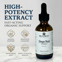 Organic Ginger Root Tincture Potent Liquid Extract Drops Herbal Supplement