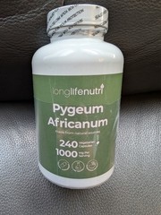 LongLifeNutri Pygeum Africanum Bark Extract Supplement, 240 ct exp 01/29