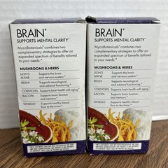 2x Host Defense – MycoBotanicals Brain Supplement Mental Clarity 60 ct Exp 11/27