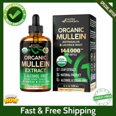 Mullein Drops for Lungs – USDA Organic Liquid – Mullein Leaf Extract Supplement!
