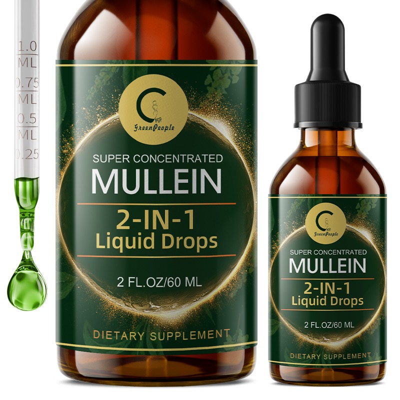 Mullein Drops for Lungs – Mullein Leaf Extract with Chlorophyll for Lung and Res