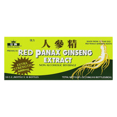 Red PANAX Ginseng Extract 12 years old Roots 6000 Mg Premium 1 Box of 30 Bottles