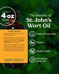 St. John’s Wort Topical Oil 4oz – Natural Pain Relief, Skin Soothing, Herbal Rem