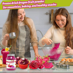 12Oz Freeze Dried Dragon Fruit Powder, Red Pitaya Powder for Drinks, Smoothies,