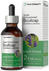 Scullcap Liquid Extract | 2 fl oz | Concentrated, Alcohol Free | by Horbaach
