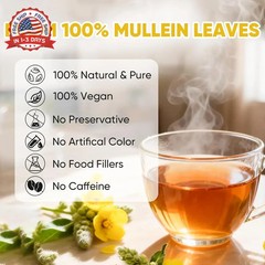 TEAWOO 60 Mullein Leaf Tea Bags, From 100% Natural Mullein Leaves for Lungs Heal