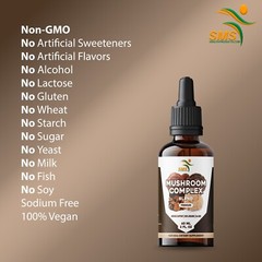 Mushroom Complex Extract Organic Non GMO Tincture Herbal Liquid Drops 6 Fl Oz