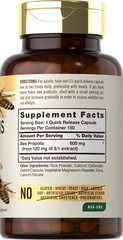 Bee Propolis Capsules 600mg | 150 Count | Non-GMO, Gluten Free | by Carlyle