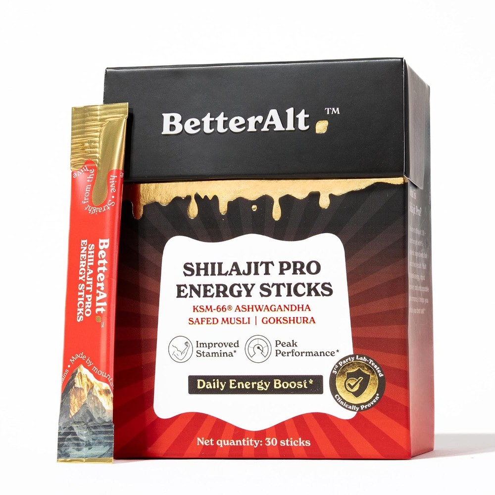 Better Alt Pure Himalayan Shilajit Pro Energy Sticks Naturally Sweeter & Tastier