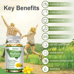 Strength Mullein Extract 1500 Mg Supplements Respiratory Support 120 Softgels