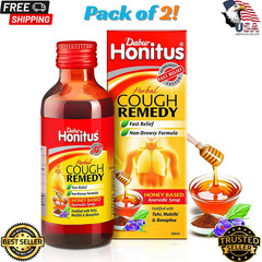 Dabur Honitus Herbal Syrup Honey Based Ayurvedic Syrup 100ml 2-Packs Free Ship