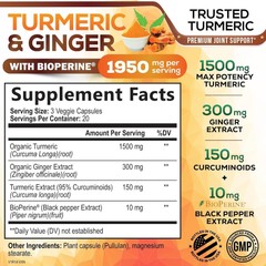 Turmeric Curcumin w/ Ginger & BioPerine Black Pepper – 1,950mg 95% Standardized