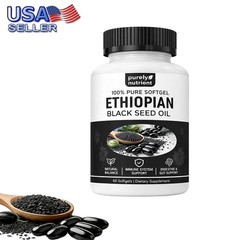 Black Ethiopian Seed Oil Softgels |4.64% Thymoquinone | Non-Gmo, Gluten-Free,60