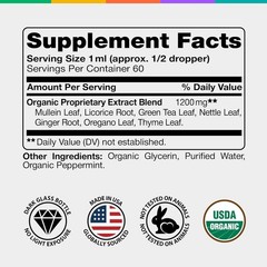 IQ BIOLOGY Mullein Drops for Lungs – USDA Organic Mullein Supplement with Arjuna