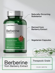 Berberine HCl | 120 Capsules | Vegetarian, Non-GMO, Gluten Free | by Horbaach