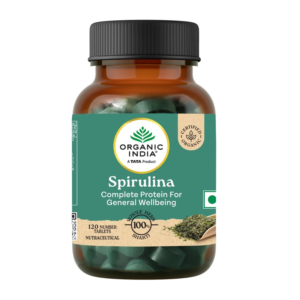 Organic India Spirulina 120 Tablets | Plant-Based Nutrition | FREE SHIPPING