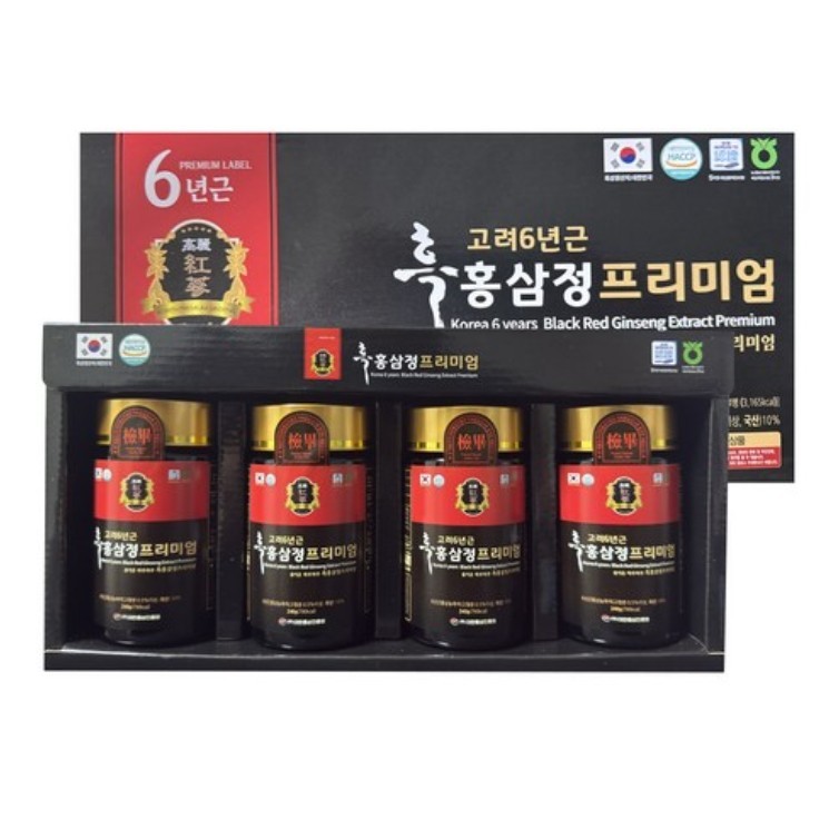 KOREA NO.1 Korean 6 Years Black Red Ginseng Extract Premium 240g x 4EA Saponin