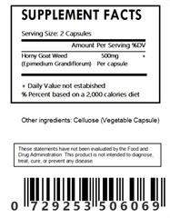Horny Goat Weed Extract Capsules (20% Icarin)