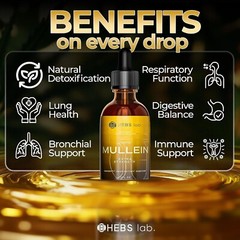 Mullein Drops for Respiratory Health – Natural Herbal Lung Cleanse 2 Fl Oz