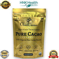 Organic Pure Cacao Powder – Raw, Cold-Pressed, Unsweetened | 33 Servings (7 oz)