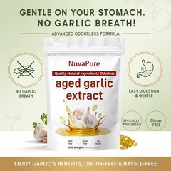 Nuvapure Aged Garlic – 24-Month Aged Garlic Extract, Odorless, 300 Capsules, All