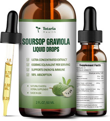 Totaria Pure Soursop Bitters Liquid, Soursop Oil Organic Leaf Exact (2 Fl Oz)