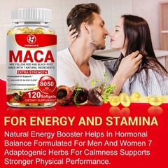 Maca Root Capsules 8050mg |120 Pills | Red, Yellow,Black Maca Supplements