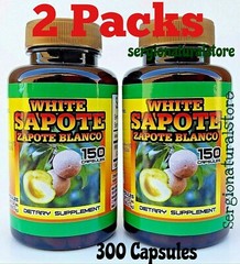 2 Bottles Zapote Blanco White Zapote 300 Capsules Casimiroa edulis Free Shipping