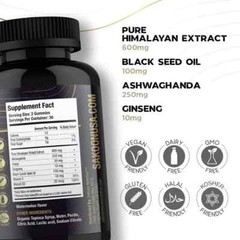 Pure Shilajit Gummies with Black Seed Oil – Energy Boost, Immune Support – 60Pcs