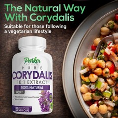 Corydalis Root Extract Capsules 1000mg – Natural Pain Relief, 120 Servings, Vege