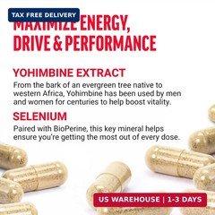 Force Factor Yohimbine Supplement for Men, Yohimbe Bark Extract | Superior Absor